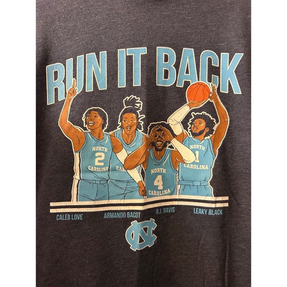 BreakingT Other - BreakingT UNC North Carolina Run It Back Basketball T-Shirt Navy Blue Small